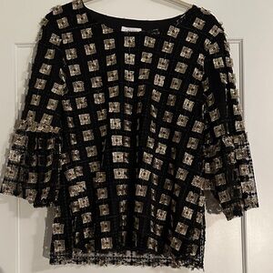 Calvin Klein Elegant Black and Gold Women's Top